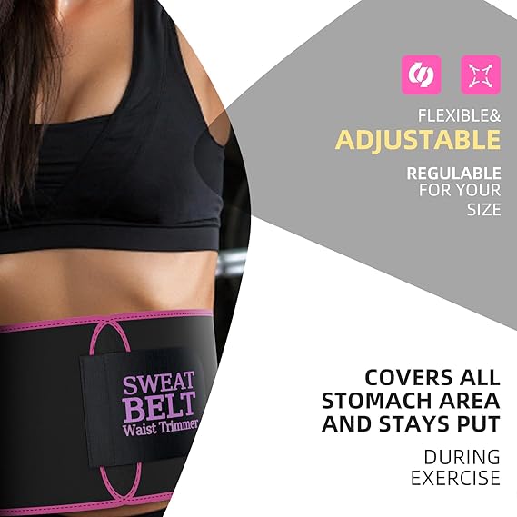 ( Imported Stuffed ) Full Size  Instant Sweat Pro Waist Belt For Men & Women. Universal Adjustabl Size