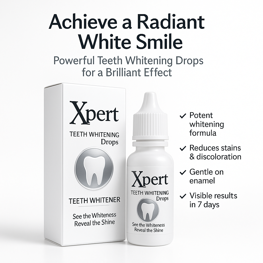 🔥 Xpert Teeth Whitening Drops – 7 Din Mein Chamakte Safed Daant, Ghar Baithe!